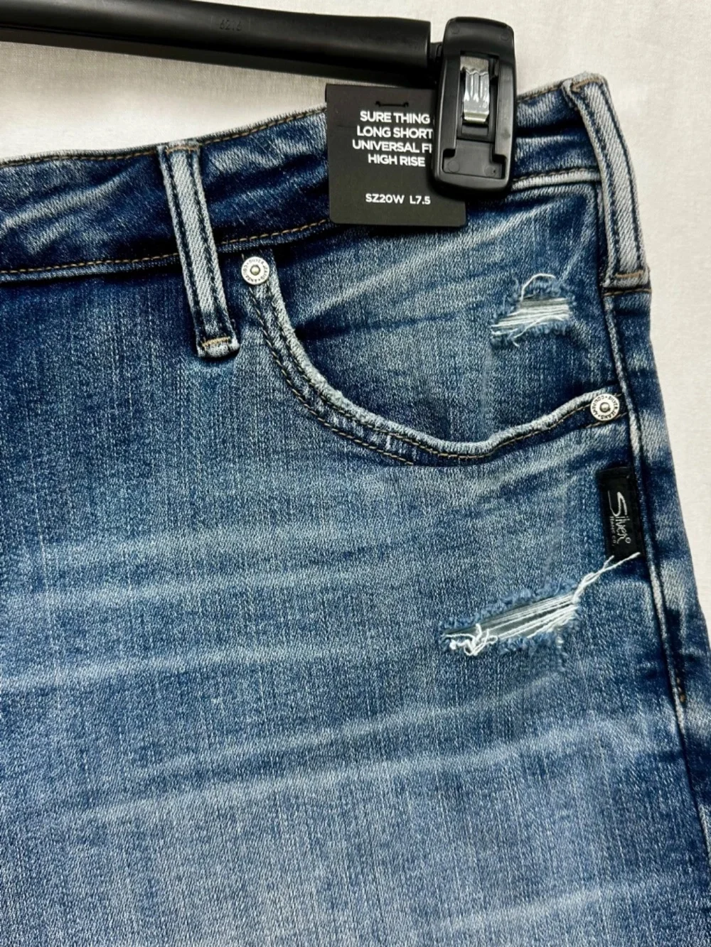 NWT Silver Jeans Sure Thing Long Shorts 20W High Rise 7.5